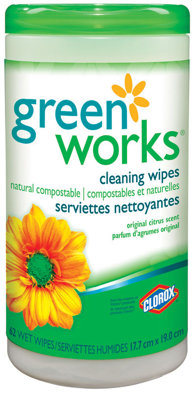 GREENWORKS  (pk62)  natural compostable wipes