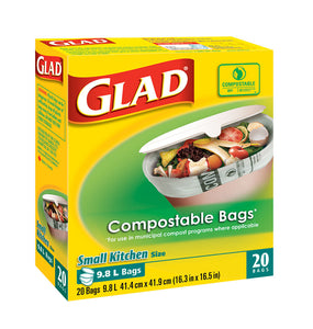 GLAD bio-degradable / Compostable bags size small  20 ct