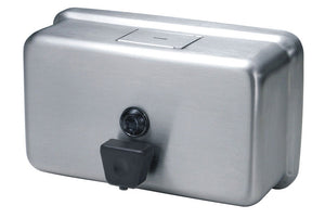 Horizontal push button soap dispenser 40oz stainless steel