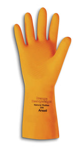 Heavy duty orange  latex gloves LARGE  12 pairs