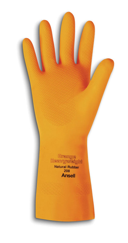 Heavy duty orange  latex gloves X-LARGE