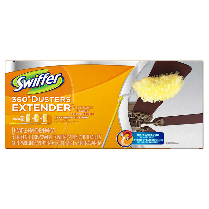 SWIFFER 360 degree duster extenders kit (1 manche+ 3 recharges)