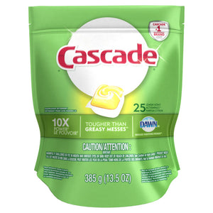 CASCADE action pacs with dawn lemon scent (pk/5x25)