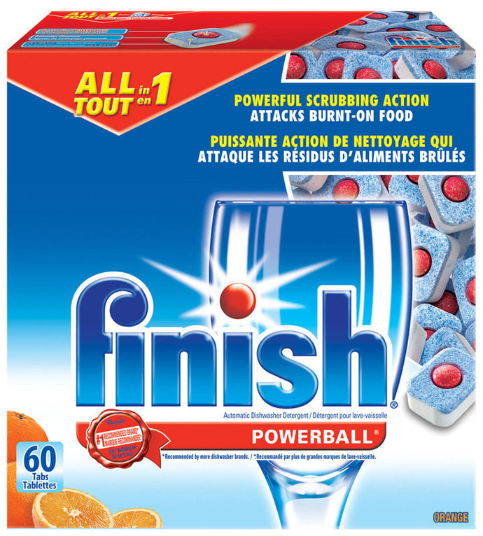 (81096) FINISH powerball dishwasher detergent orange scent 1 pk X 60ct