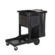 Executive Janitor Cleaning Cart, Locking Cabinet