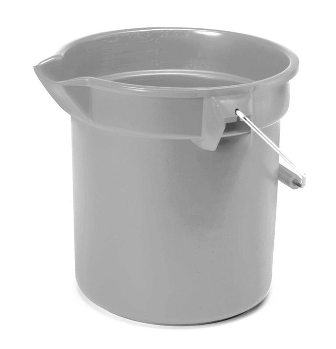 Round plastic bucket 3.5 gal gray