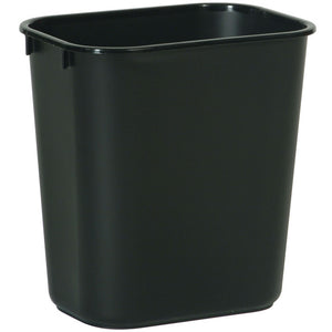 Rectangular wastebasket 3.25 gal black 11 3/8" x 8 1/4" x 12 1/8" H