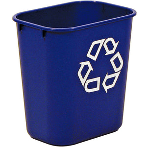 Rect. recycling wastebasket 3.25 gal  blue 11 3/8"x8 1/4"x 2 1/8" H