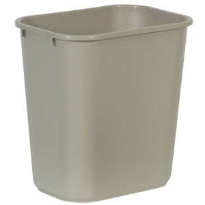 Rectangular wastebasket 7 gal beige 14 3/8" x 10 1/4" x 15" H