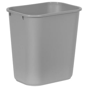 Rectangular wastebasket 7 gal gray 14 3/8" x 10 1/4" x 15" H