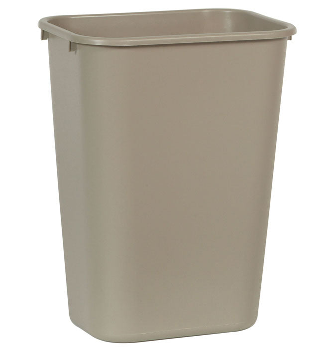 Rectangular wastebasket 10.25 gal beige 15 1/4