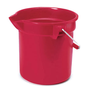 Round plastic bucket 2.5 gal red