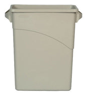 (Disc. Supp.) Slim Jim container with handles 15.785 gal beige