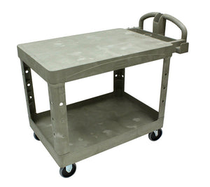 (spec.ord) HD 2 shelf utility cart flat shelf cap. 500 lbs beige