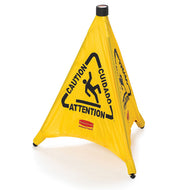 (spec.ord*12*) pop-up safety cone * caution * multilingual yelow