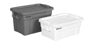 Brute tote with lid 14 gal gray 27.875"x16.5"x10.7"