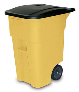 (spec.ord*2*) Roll Out Brute yellow waste receptacle 50 gal with wheel