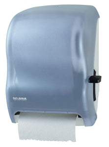 Paper roll towel blue plastic dispenser with lever 15.5" x 13" x 9.675